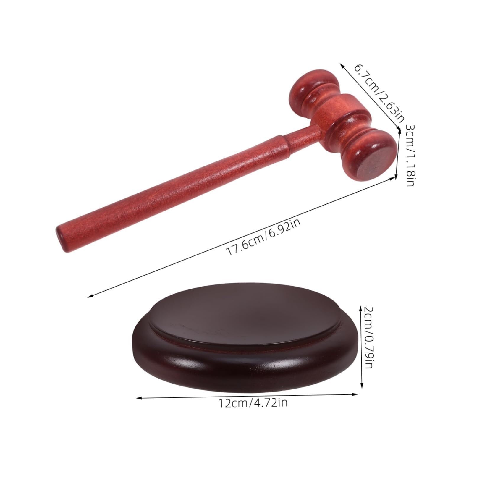 Set di martelletti for giudici in legno da 10 pollici con blocco sonoro, martello for aste con impugnatura comoda for uso portatile in tribunale dei giudici degli avvocati Martelli da carpentiere