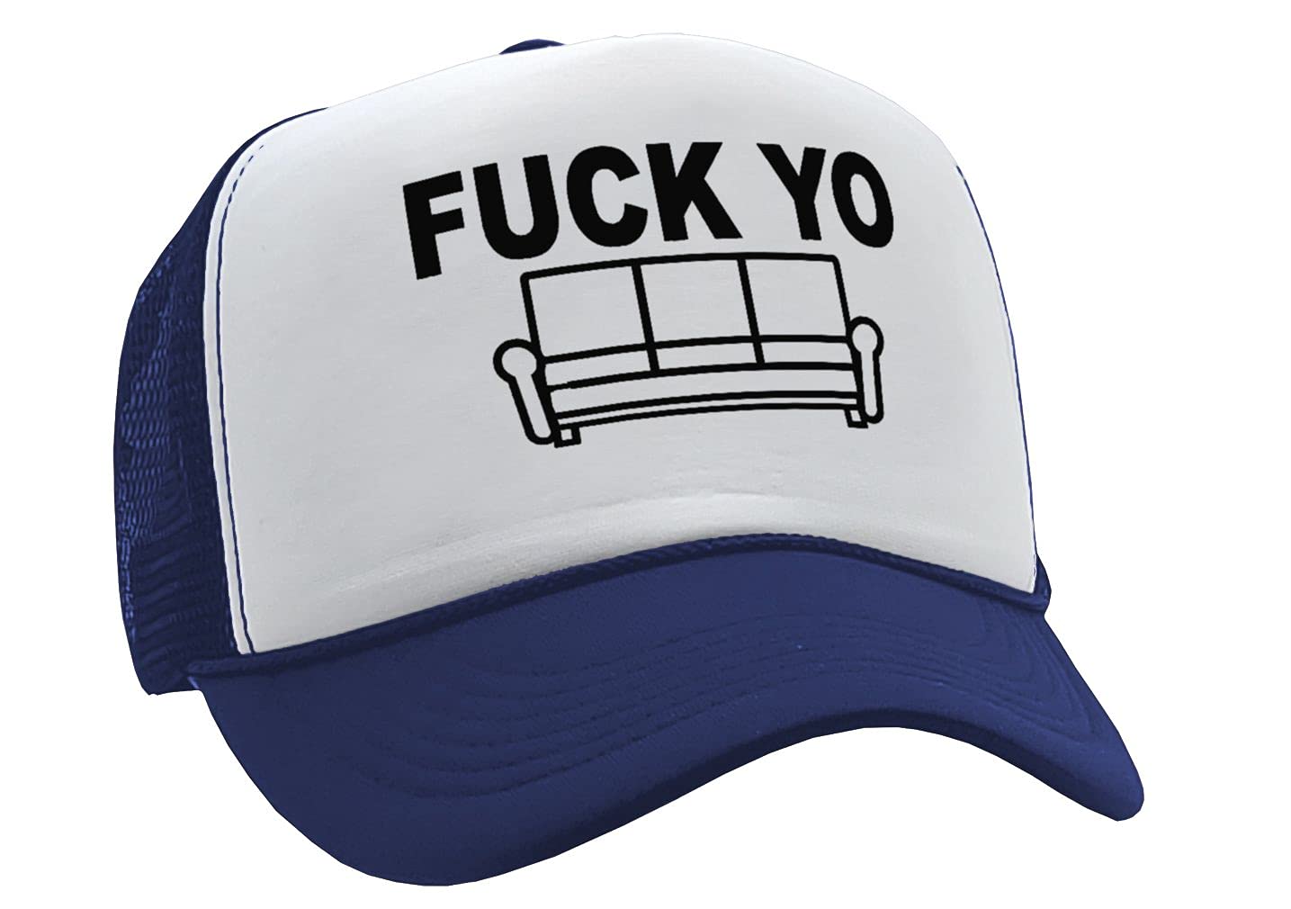 Fuck YO Couch - Chappelle James Show Your - Vintage Retro Style Trucker Cap Hat (Navy)