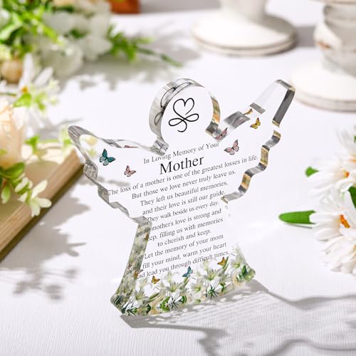 Figura decorativa ángel acrílico con diseño de mariposa miniatura 2