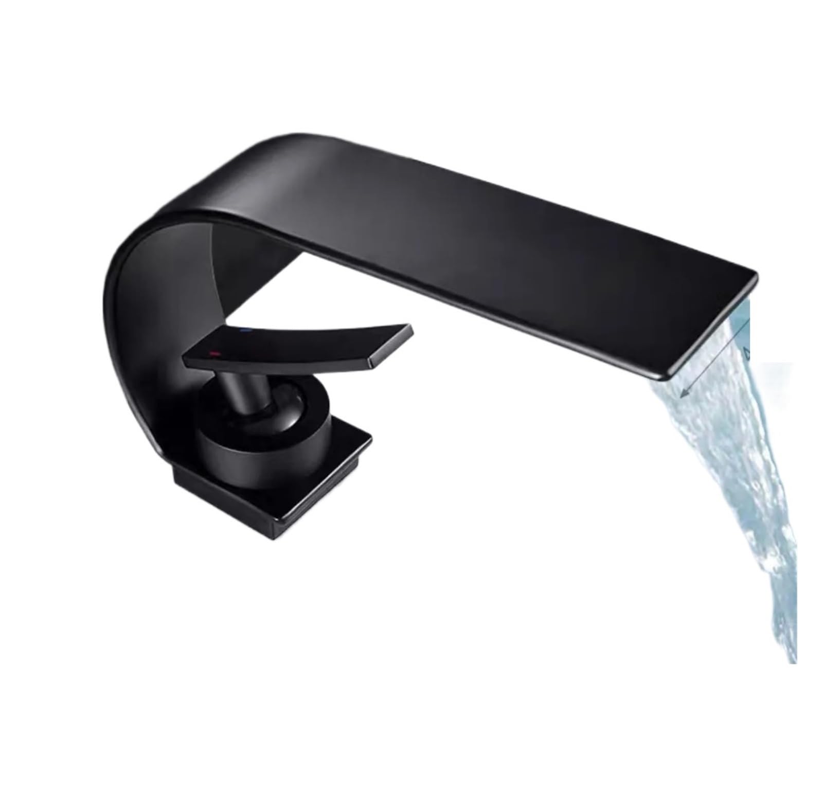 Ngdvjexphuks Nero Kitchen Tap, White Basin Faucet Curved Creative Waterfall Hot And Cold Water Mixer Tap, Wash Face Sink Bathroom Stainless Steel(Nero)