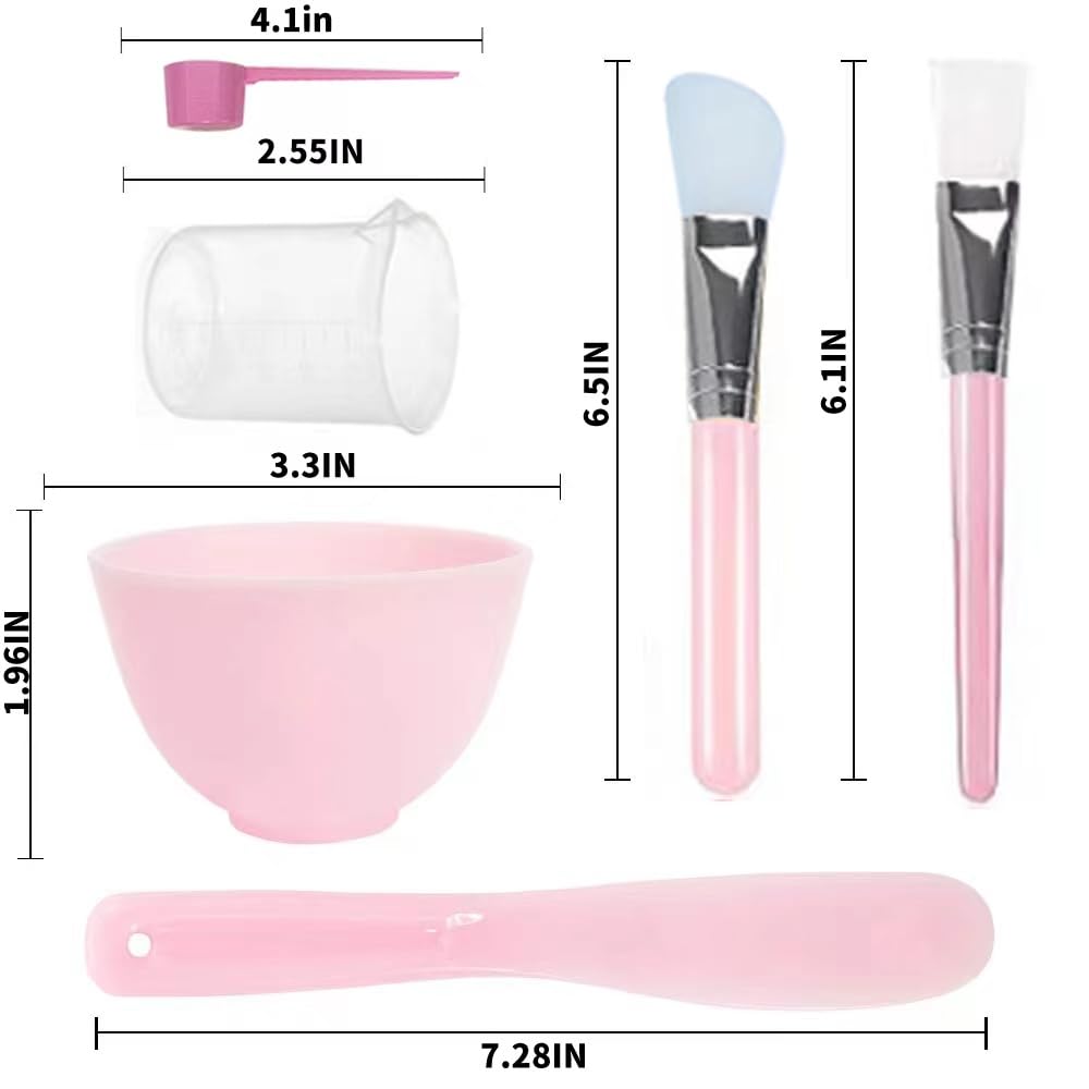 Face Mask Mixing Bowl Set. with Silicone Facial Mask Bowls,Silicone Face Mask Brush Applicator,Premium Soft Face Brushes, Mask Spatula, Measuring cup and Measuring Scoop
