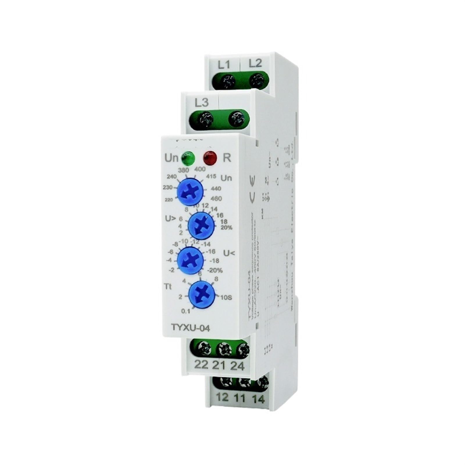 Relé de control de voltaje trifásico con protección automática ante sobrevoltaje 5