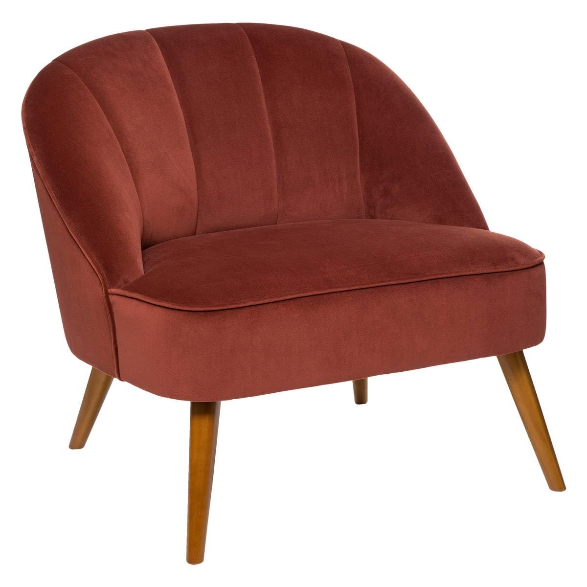 Atmosphera - Fauteuil Naova - Rose Terracotta - Velours