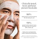 Neutrogena Evenly Clear Acne Cleansing Face Mask with 3.5% Benzoyl Peroxide Treats Breakouts & Bentonite Clay, Purifying Clay Mask Absorbs Oil to Visibly Improve the look of Skin, 4.2 fl. oz - Image 4