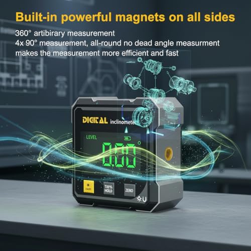Buscador de ángulos digital magnético recargable USB miniatura 2