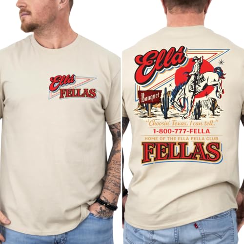 Ella Fella Club Shirt Men Member Since 2023 Tee Ellas Fellas Club T-Shirt RD (US Alpha Large Regular Regular Sand)