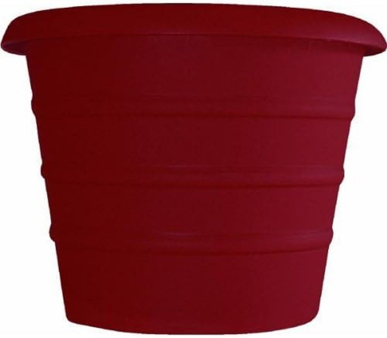 The HC Companies 16 Inch Marina Round Self Watering Planter - Lightweight Plastic Plant Pot for Indoor Outdoor Plants Flowers Herbs, Red