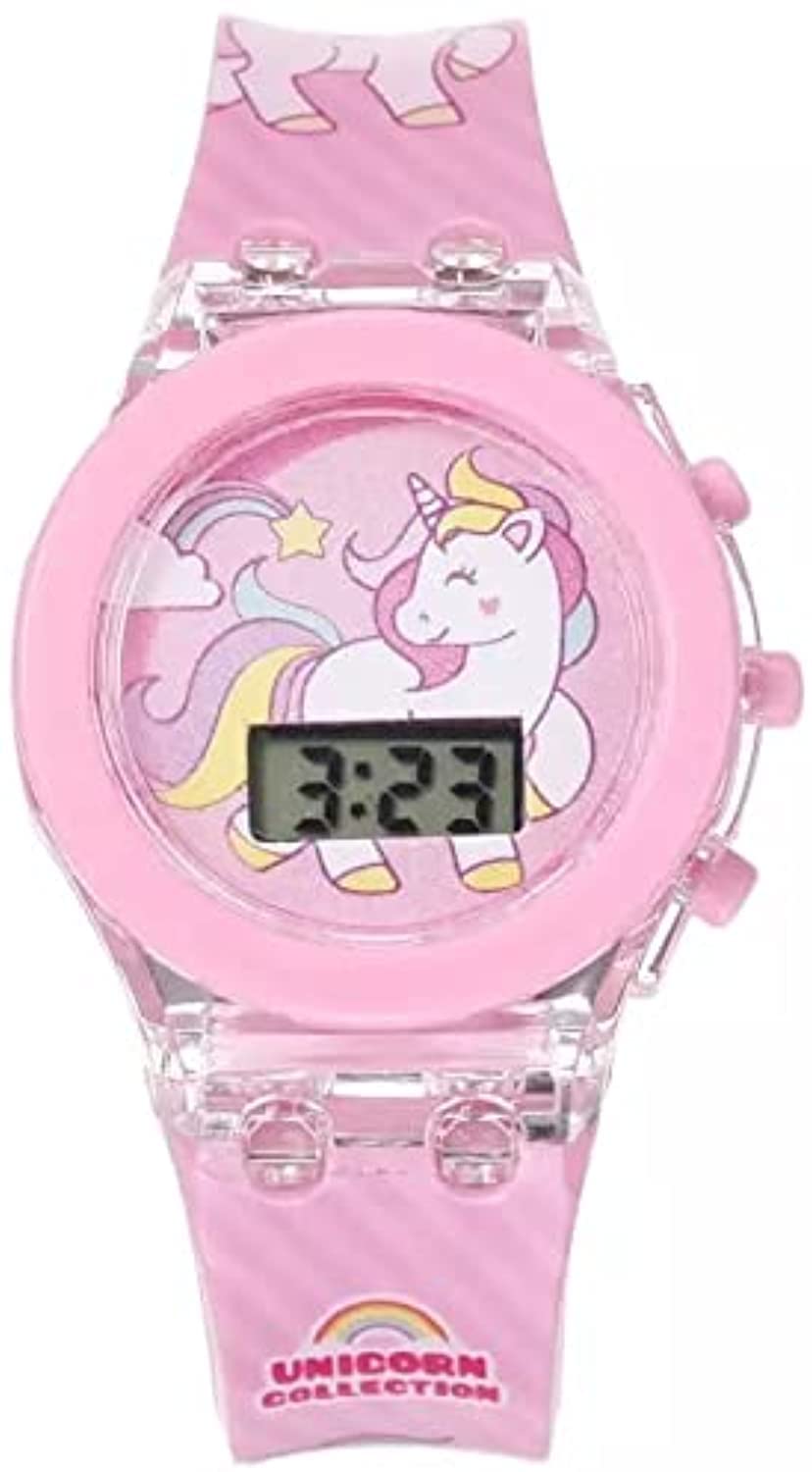 DEVIL Kids Analog Led Glowing Light Digital Unicorn Pink Watch for Girls Kids Pack of 1 (B09R4J8T76) Amazon Price History, Amazon Price Tracker