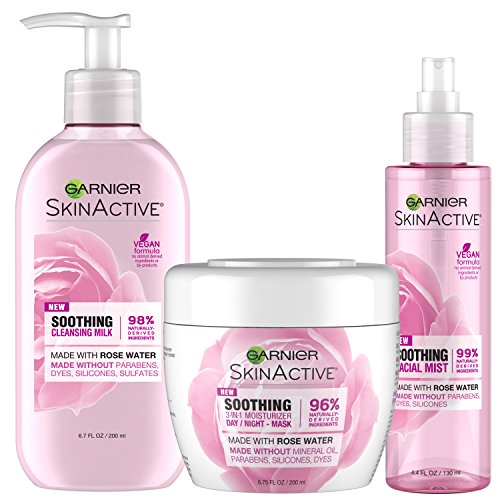 Garnier SkinActive Soothing Skincare Kit Rose Water Naturals Soothing Kit, Rose - Image 4
