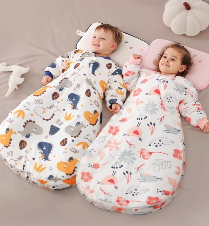 Babyah Thermostatic Blanket Baby Sleeping Bag, Newborn Children's Anti Kick Quilt 3.5 Tog for Winter