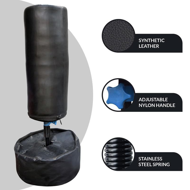 RIGHT PUNCH Punching Bag for Adults, Teens Kick Boxing Heavy Bag (Black)