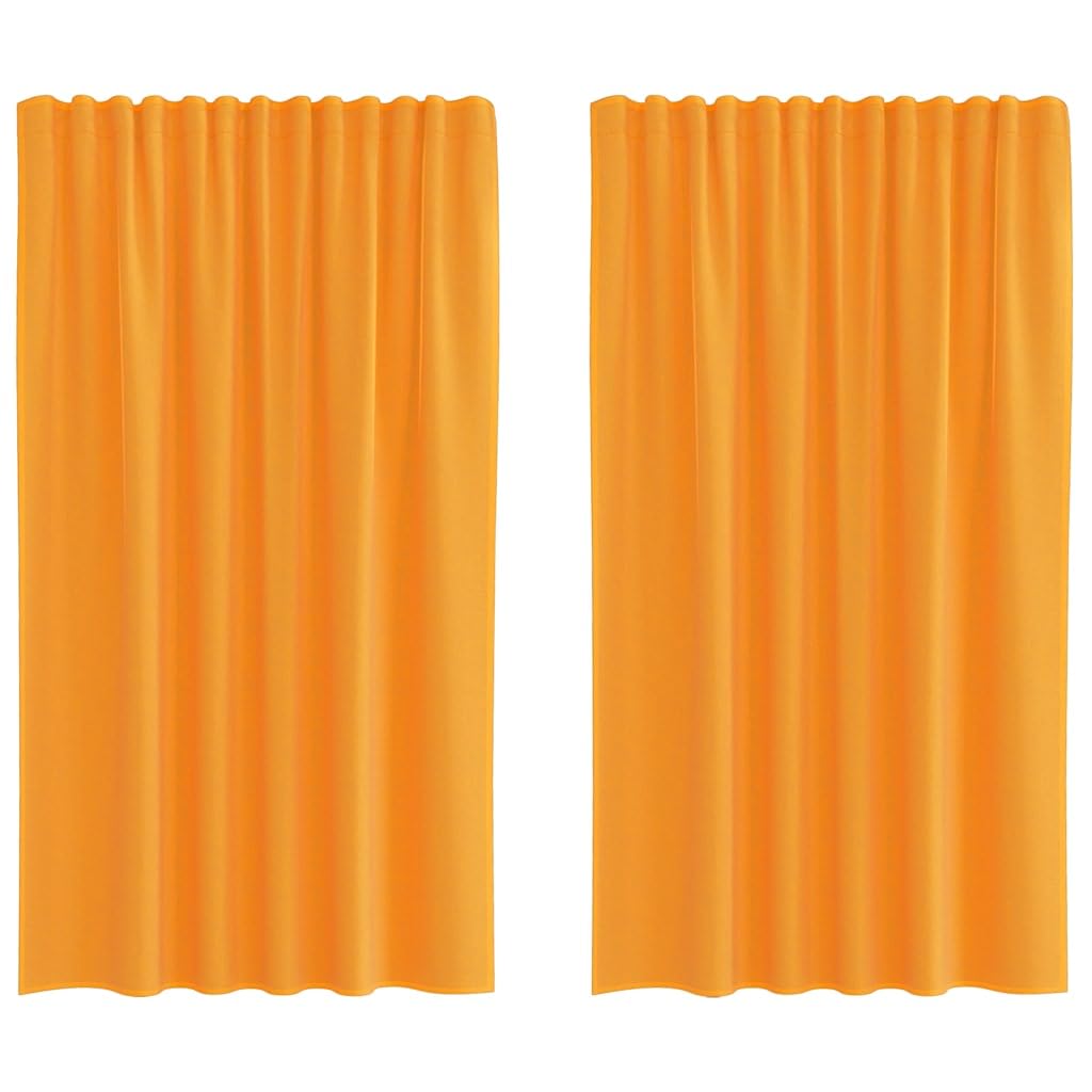 Rideau semi-transparent orange lot de 2 voilages anti-regard pour protection de fenêtre