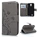S4 Case,Galaxy S4 Wallet Case - Mavis's Diary Premium PU Leather with Fashion Floral Butterfly Pattern Magnetic Clasp Card Holders Flip Cover for Samsung Galaxy S4 9500 with Hand Strap (Gray)