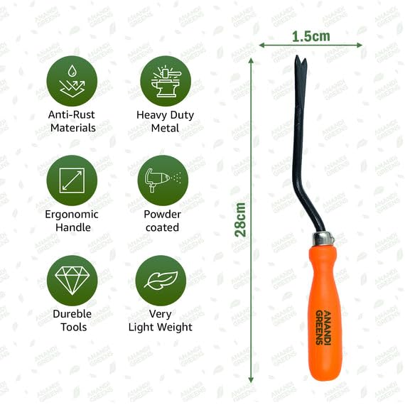 Image of Anandi Green's Hand Weeder Metal Agriculture Garden Spectacular Heavy Duty Plastic Handle Gardening Tools Set for Gardening