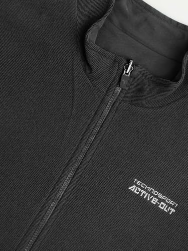 Image of TECHNOSPORT Men's Regular Fit Solid Kangaroo Pocket Reversible Winter Jacket With Technowarm+, Redefine Your Outdoor Moves