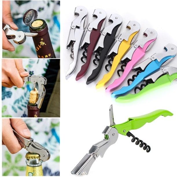 Royals Black Stainless Steel Wine Cork Screw Opener | Black Bottle Opener for Wine and Beer - Image 2 thumbnail