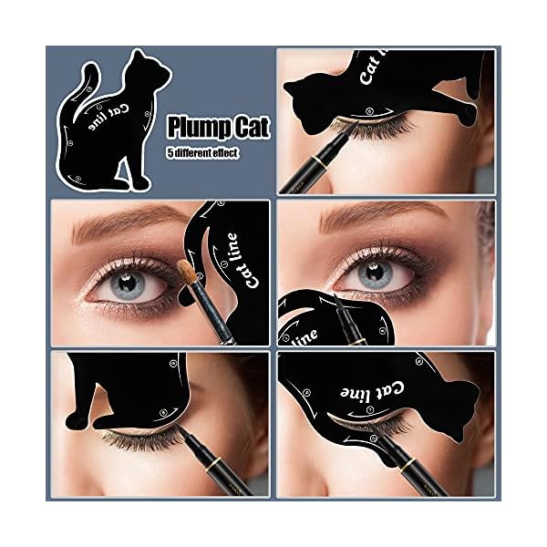 Eye Makeup Moulds Kit Includes Eyeliner Stencil Pads, Eyebrow Applicators Template Plate, Eyeshadow Stencil Stickies…
