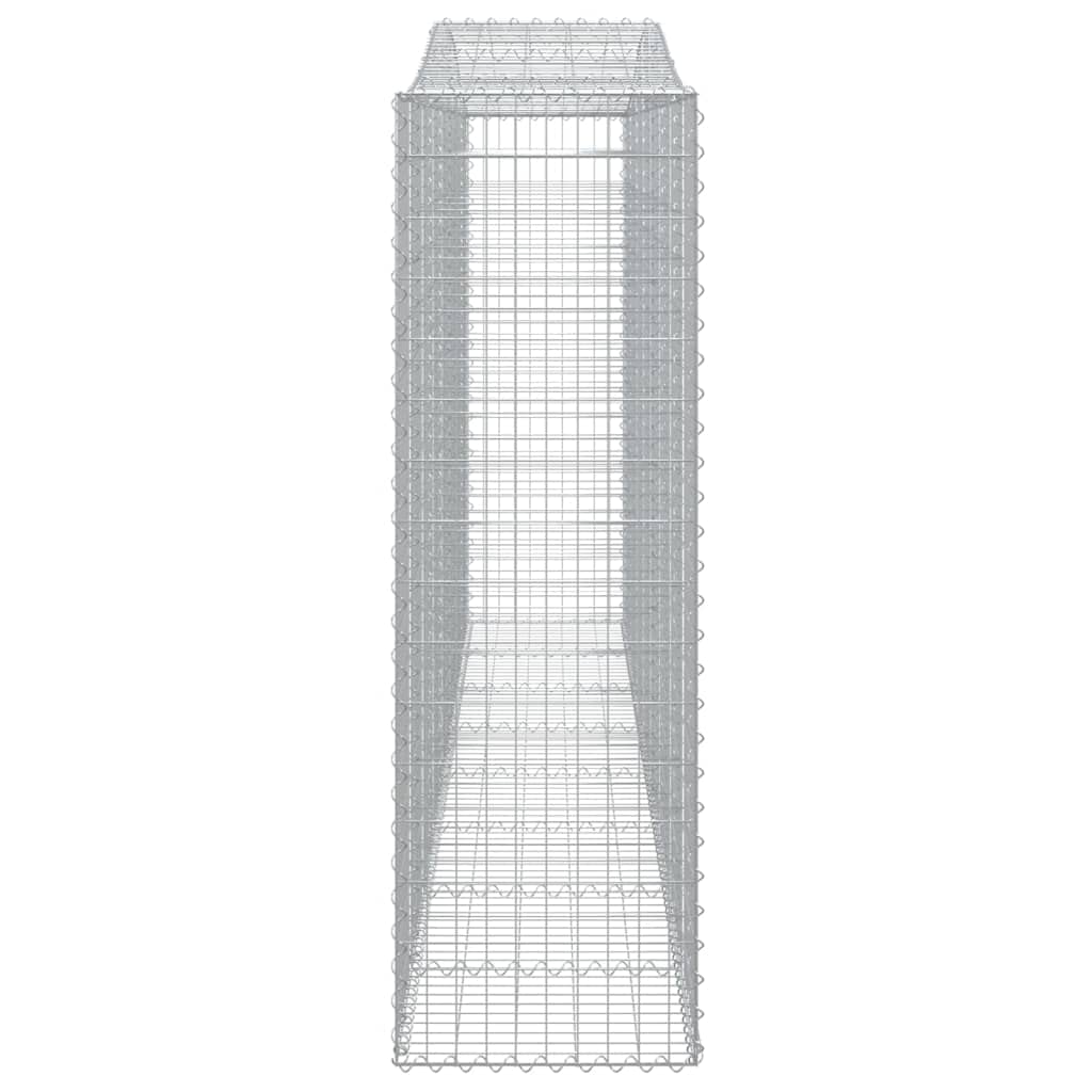 Gaviones con arco alto, 3 unidades, 400 x 50 x 160/180 cm, galvanizados | Robusto juego de gaviones en forma de arco para delimitación elegante y privacidad en el jardín, jardín delantero o terraza.