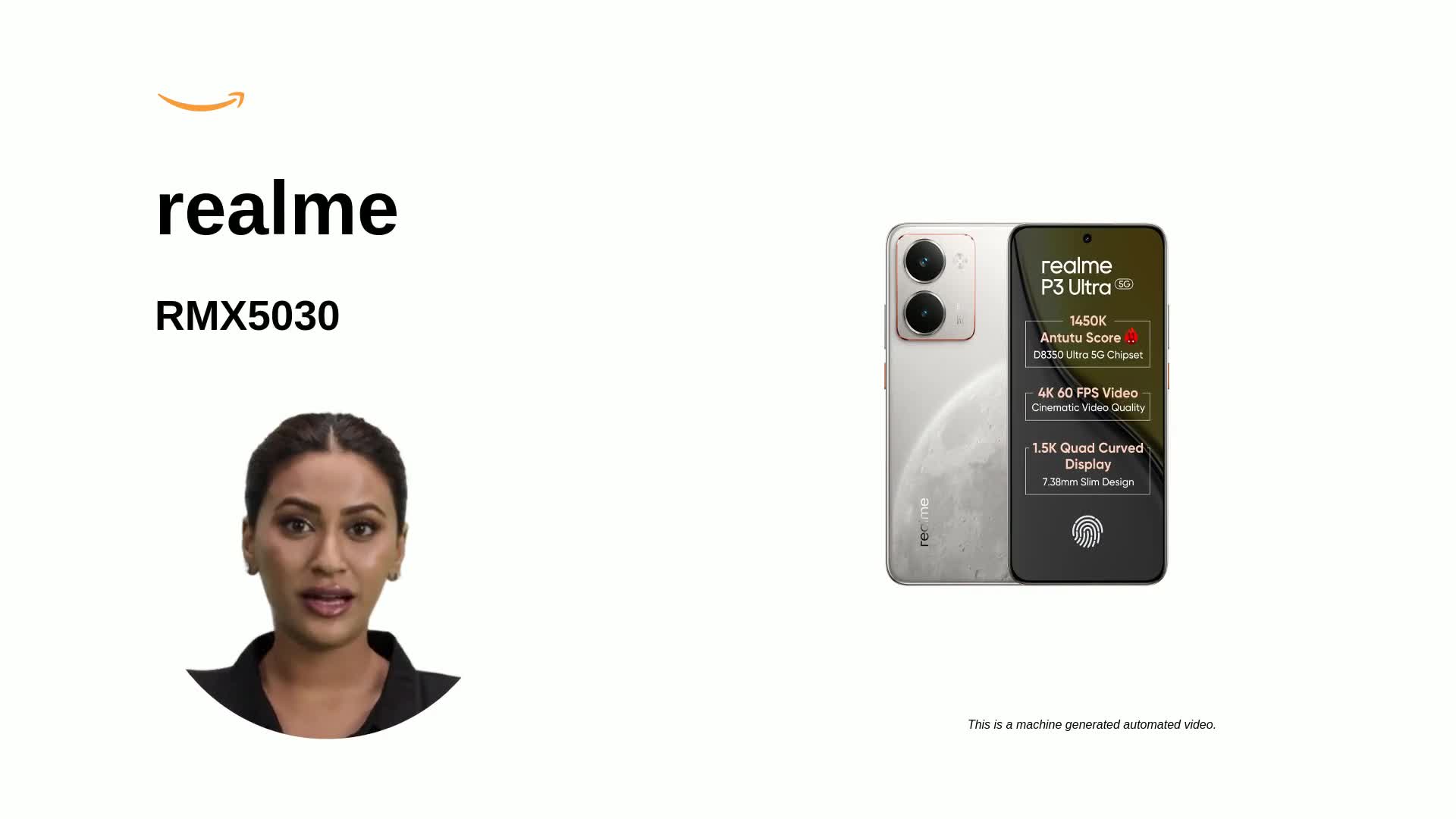 realme P3 Ultra 5G Smartphone 8+256 White,6.83-inch Screen