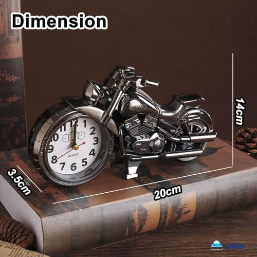 Image of FunBlast Alarm Clock for Heavy Sleepers - Bike Shaped Retro Clock, Stylish Analog Table /Desk Alarm Clock for Students, Table Clock for Bedroom, Living Room, Office, Return Gifts (Antique)
