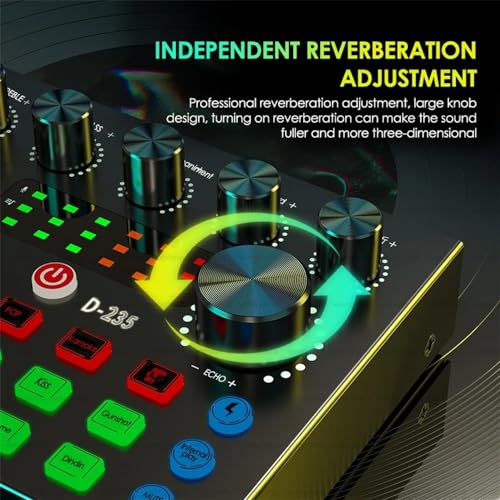 Image of DIGIMORE Audio Mixer | Live Sound Card | Audio Interface with DJ Mixer Effects and Voice Changer, Podcast Production Studio Equipment, Prefect for Streaming Singing Gaming (D-235)