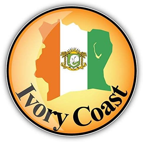 DG GraphicsIvory Coast Map Flag Label Art Decor 5'' x 5'' Magnet Vinyl Magnetic Sheet for Lockers, Cars, Signs, Refrigerator
