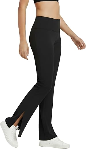 Rock Paper Scissors Premium Flare Gym Pants with Side Slit |High Waist Stretchable Flared Leggings Gym wear/Active Wear Ti...