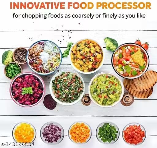 Image of Gopi by GopiStore Mini Plastic Handy Chopper with 3 Stainless Steel Blades & Pull Handle for Vegetables and Fruits