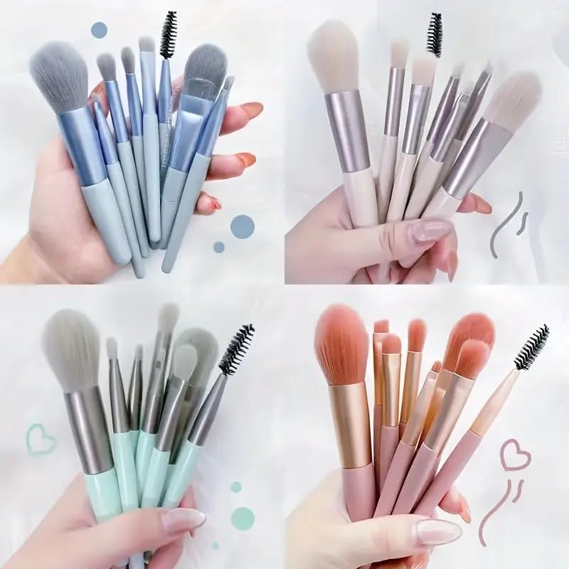 Hypoallergenic Polyester Bristle Makeup Brush Set,Wand Form Eye Shadow, Powder & Brow Brushes, ABS Handle, For Normal Skin - Portable Travel Kit (1 Set) Pink