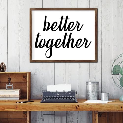 Panneau en bois Better Together cadre mural rustique pour decoration salon salle a manger