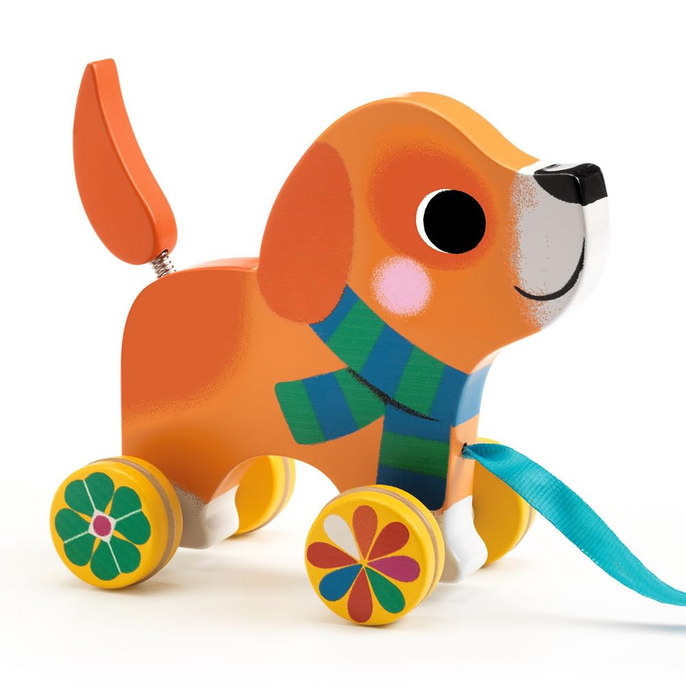 Amazon | DJECO ジェコ ルー プルトイ 引っ張る 引き車 ひも引き 犬