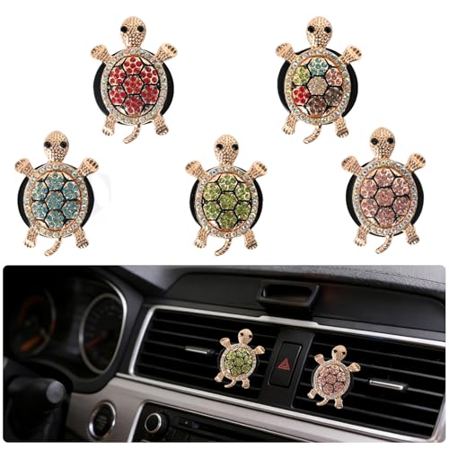 Image of 5 PCS sea turtle Car Decor, shining Air Freshener Vent ClipsCar Accessories Decoration for Refillable Outlet Diffuser, Universal for Most Cars (sea turtle)