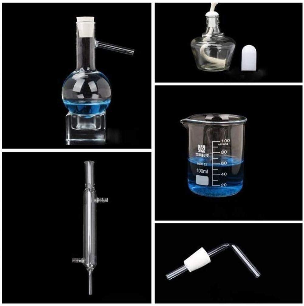 Lchzl Kit di vetreria per laboratorio Distillazione di vetro Distillatore di scienze industriali Purificazione di rugiada pura Produzione di oli essenziali Filtro per acqua distillata Prodotto chimico