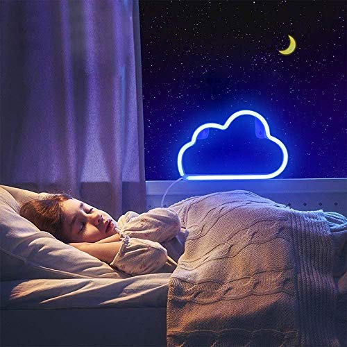 Image of YouOKLight neon cloud sign,cloud led light Wall Light Night Lights, Battery or USB Powered Neon Lights for Wall Decor, Bedroom, Kids Room, Living Room, Bar, Party, Christmas, Wedding (Blue)