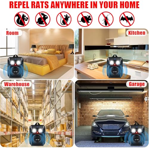 Elezenioc Marderschreck Auto Ultraschall Marder,Kraftfahrzeugmotor Marderabwehr,Marderschreck Mit Blitzlicht Mit Sensorsteuerung,Dachboden Marderschreck Garten Effektiv Gegen MäUse Marderabwehr