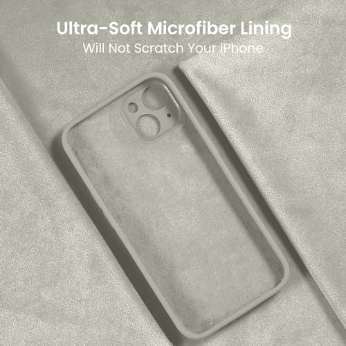 Image of FireNova Designed for iPhone 15 Case, Silicone Upgraded [Camera Protection] Phone Case, Soft Anti-Scratch Microfiber Lining Inside, 6.1 inch, Stone