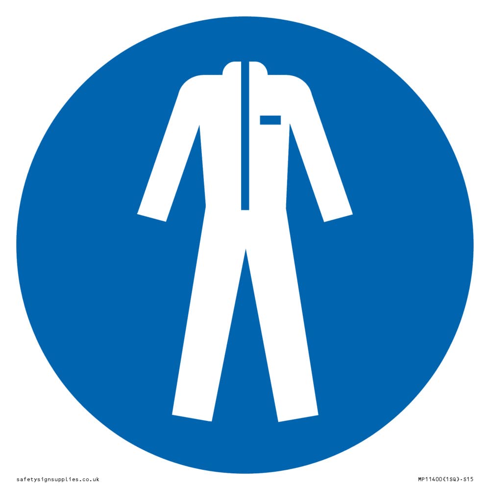 Mandatory: Wear protective clothing Sign - 150x150mm - S15