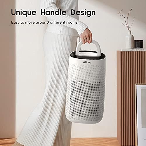 Afloia air purifier, air quality display, child lock, CADR of 550 m³ / h, H13 3-stage HEPA filter with four-speed wind, Auto-hosting 360 ° to remove 99.99% of pet dander pollen dust odor