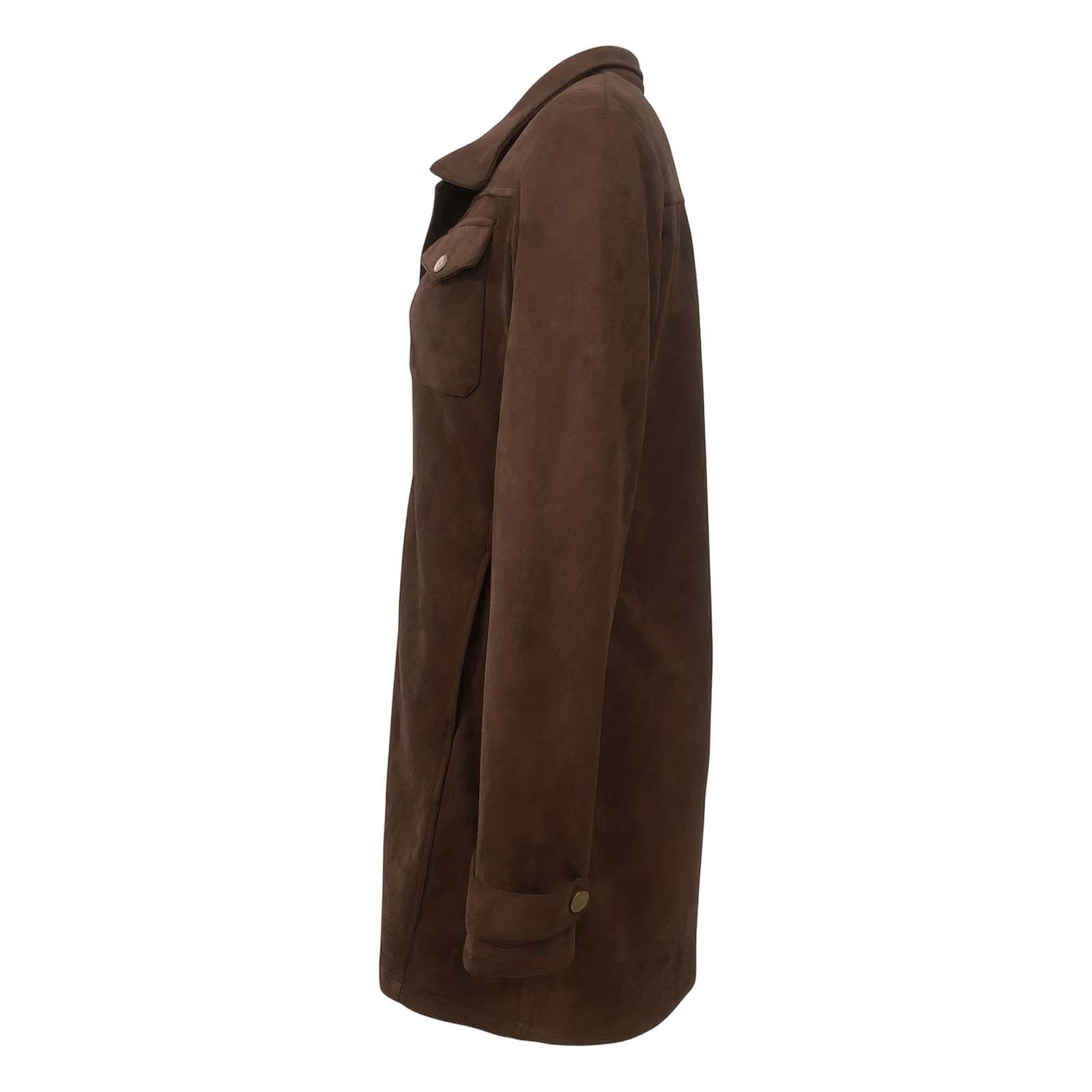 Langer Damenmantel, Cowboy-Stil, Western, Vintage, Mantel, Winter, schick, aus Wildleder und Kunstpelz, Mäntel und Blusen, lässig, Wintermäntel, warm, große Größe, warme Jacke, Fleece, 70er Jahre