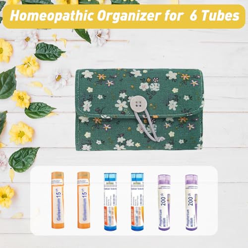 Image of Klawdsky Homeopathic Storage Case Homeopathic Carrying Case Box Foldable Homeopathic Bag Homeopathic Organizer for 6 Tubes Homeopathy at Home Travel Kit - Without Tubes
