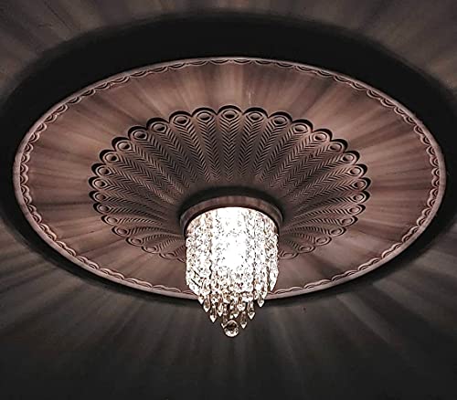 Image of Crystal Glass LED Chandelier Light with Octagonal Glass Bead (Warm White, White and Yellow Colour , 30 cm)