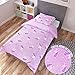 CityComfort Bettwäsche Kinder, Flauschige Bettwäsche für Mädchen, Leuchtenden Sterne und Einhorn Bettdecke und Kissen Set, Plüsch Kinder Bettwäsche (Lila)