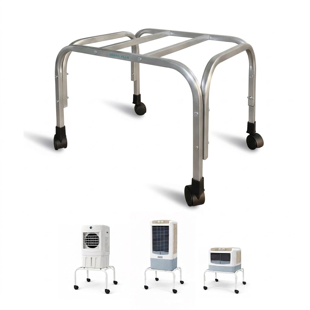 CARE N TOUCH Cooler Stand 360° Rotating Wheels | Heavy Duty Metal Cooler Trolley | 100kg Load Capacity | ASSENBLING IS REQUIRED | Rust-Resistant SILVER Finish-image-26