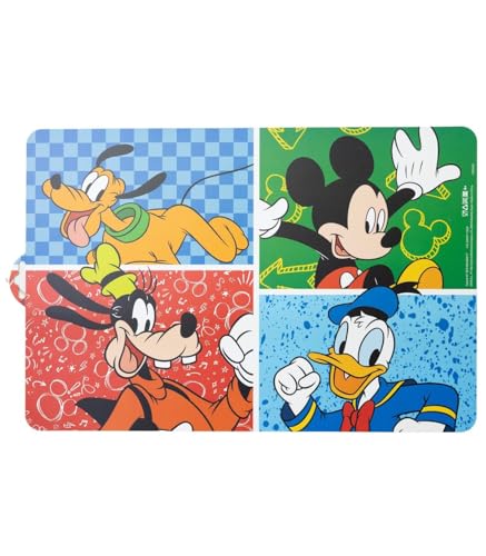 Disney Mickey Mouse Set de table pour enfants – Tapis de table de salle à manger – Réutilisable et facile à nettoyer pour la maison, l'école et les...