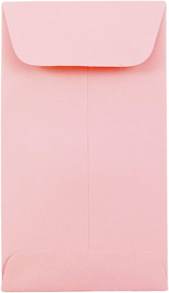 JAM PAPER #5.5 Coin Business Premium Envelopes - 3 1/8 x 5 1/2 - Baby Pink Pastel - Bulk 250/Box