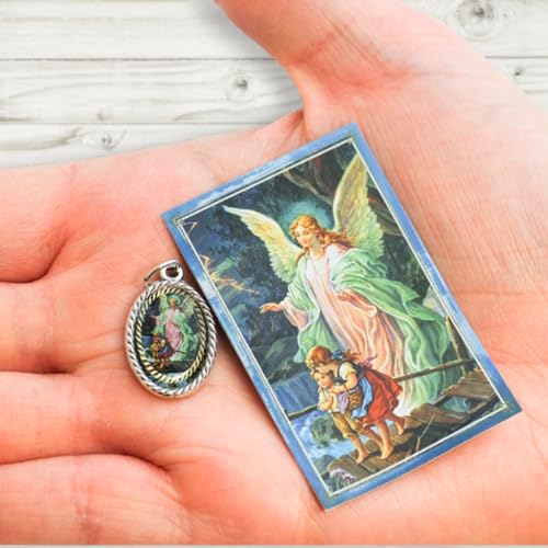 Catholic Medal for Necklace and Cardstock Saint Image - 7/8" Color Saint Medal Pendant for Catholic Necklace - Made in Italy3