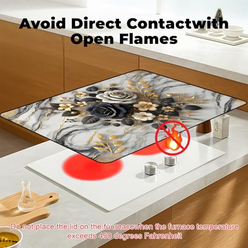 Image of Stove Top Cover for Glass Electric Stove (rose, 30 inch x 21 inch)