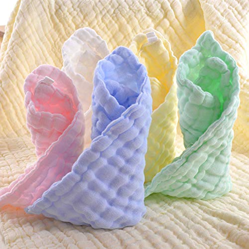 Baby Musselin Mussole Neonato Salviette per neonati Asciugamani da bagno per bambini in cotone naturale extra morbide in mussola 25cm*25cm per pelli sensibili