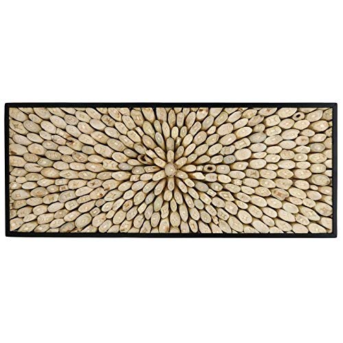 Tableau mural bois de teck pour salon chaleureux AubryGaspard