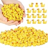 YsesoAi 100Pcs Mini Resin Ducks, Tiny Ducks Figurines Bulk for Miniature Dollhouse Decor Accessories Garden Aquarium Potted DIY Ornament Party Toys
